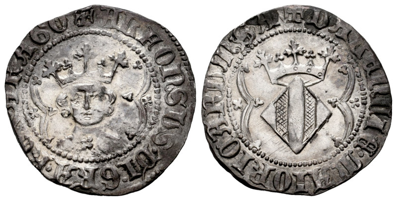 The Crown of Aragon. Alfonso IV (1327-1336). 1 real. Valencia. (Cru-864.1). (Cru...