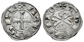 Kingdom of Castille and Leon. Alfonso VI (1073-1109). Dinero. Toledo. (Bautista-3.10). (MOMECA-2.2A.7). Bi. 1,03 g. Two pellets at the end of the lege...