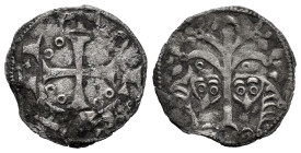 Kingdom of Castille and Leon. Alfonso VII (1126-1157). Dinero. Toledo. (Bautista-158 var). (Imperatrix-A7:14:2 var). Rev.: TOLETA. Bi. 0,75 g. Variant...