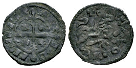 Kingdom of Castille and Leon. Alfonso IX (1188-1230). Dinero. Ciudad Rodrigo. (Bautista-218). (Imperatrix-A9:5.14). Bi. 0,94 g. Inverted R. VF. Est......