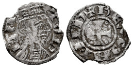 Kingdom of Castille and Leon. Sancho III (1157-1158). Dinero. Logroño. (Bautista-Unlisted). (Imperatrix-S3.3.29, plate coin). Anv.: TOL⌉-ETA. Rev.: + ...