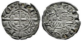 Kingdom of Castille and Leon. Fernando III (1217-1252). Dinero. Coruña. (Bautista-328.2). (Abm-211). Bi. 0,77 g. The O of MONETA between three roundel...