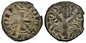 Kingdom of Castille and Leon. Fernando III (1217-1252). Dinero. Leon. (Bautista-329). Bi. 0,76 g. VF. Est...60,00. 

Spanish description: Reino de C...