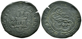 Catholic Kings (1474-1504). 4 maravedis. Burgos. (Cal-117). (Rs-10). Ae. 8,28 g. Grenade and value IIII on the left, scallop on the right and B below....