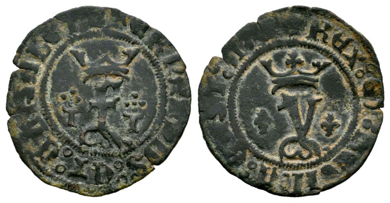 Catholic Kings (1474-1504). Blanca. Toledo. (Cal-51). (Rs-860). Ae. 1,13 g. Choi...