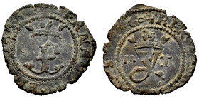 Catholic Kings (1474-1504). Blanca. Toledo. M-T. (Cal-53). (Rs-836). Ae. 1,13 g. VF. Est...20,00. 

Spanish description: Fernando e Isabel (1474-150...