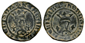 Catholic Kings (1474-1504). Blanca. Toledo. (Cal-Unlisted). (Rs-531). Anv.: + FERNAND(VS : E)T : ELISAB : . F crowned between by two letters P surmoun...