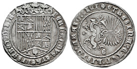 Catholic Kings (1474-1504). 1 real. Granada. (Cal-360). Anv.: FERNANDVS : ET hELISABET : D : R : R ·. Rev.: + ET REGINA : CAST : LIGIO : ARAGO : SICI....