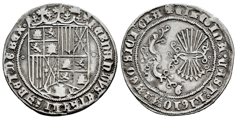 Catholic Kings (1474-1504). 1 real. Granada. (Cal-360). Anv.: FERNANDVS : ET hEL...