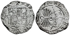 Catholic Kings (1474-1504). 1 real. Granada. R. (Cal-371). Ag. 3,21 g. Shield between G - R. VF. Est...60,00. 

Spanish description: Fernando e Isab...
