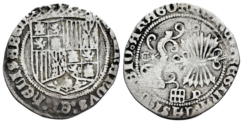 Catholic Kings (1474-1504). 1 real. Segovia. P. (Cal-381). Ag. 2,45 g. Aqueduct ...