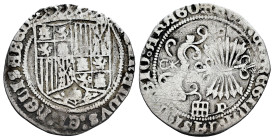 Catholic Kings (1474-1504). 1 real. Segovia. P. (Cal-381). Ag. 2,45 g. Aqueduct and P on reverse. Scarce. Almost VF. Est...60,00. 

Spanish descript...
