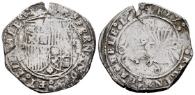 Catholic Kings (1474-1504). 2 reales. Segovia. (Cal-507 var). (Lf-G5.3.14). Anv.: FERNANDVS : ET : ELISABE. Rev.: * REX : ET : REGINA : CASTELE : L : ...