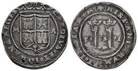 Charles-Joanna (1504-1555). 1 real. Mexico. M-A. (Cal-68). Ag. 3,20 g. Preserves the collector's ticket indicating its origin: Numismatic circle from ...