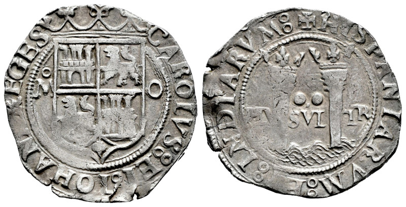 Charles-Joanna (1504-1555). 2 reales. Mexico. O. (Cal-103). Ag. 6,63 g. Full leg...