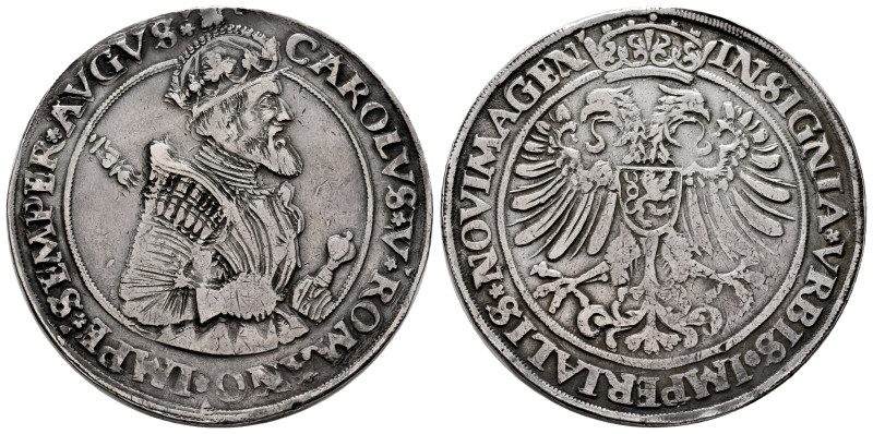 Charles I (1516-1556). 1 thaler. ND. Nimega. (Dav-8543). Ag. 28,49 g. Scarce. VF...