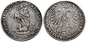 Charles I (1516-1556). 1 thaler. ND. Nimega. (Dav-8543). Ag. 28,49 g. Scarce. VF. Est...350,00. 

Spanish description: Carlos I (1516-1556). 1 thale...