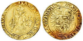 Charles I (1516-1556). 1 gulden. ND. Antwerpen. (Vanhoudt-222.AN). (Fried-58). Au. 2,84 g. Flat edge. It was probably crimped. Scarce. Almost VF. Est....