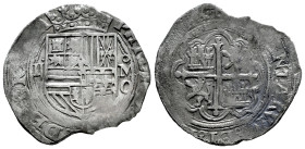Philip II (1556-1598). 2 reales. Mexico. O. (Cal-358). Ag. 6,45 g. Value on the left. Planchet break. Almost VF. Est...90,00. 

Spanish description:...