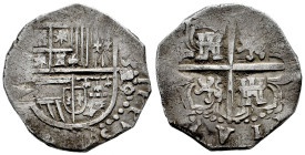 Philip II (1556-1598). 2 reales. 1590/89. Sevilla. (B). (Cal-410). Ag. 6,75 g. Overdate. Scarce. VF. Est...75,00. 

Spanish description: Felipe II (...