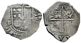 Philip II (1556-1598). 2 reales. 1596. Sevilla. B. (Cal-422). Ag. 6,55 g. Scarce. Almost VF. Est...140,00. 

Spanish description: Felipe II (1556-15...