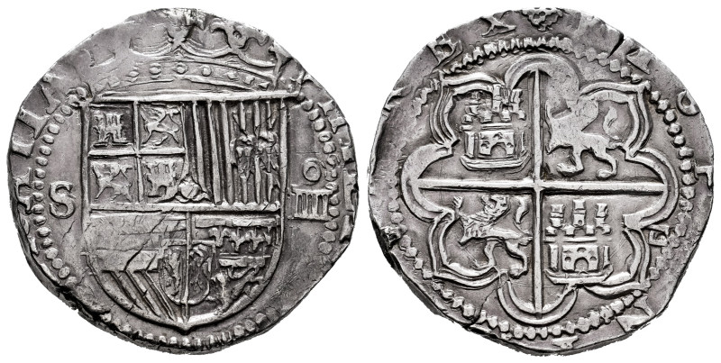 Philip II (1556-1598). 4 reales. ND. Sevilla. (Cal-573). (Jarabo-Sanahuja-A-617)...