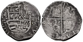 Philip II (1556-1598). 4 reales. 1592. Valladolid. (F). (Cal-634). (Jarabo-Sanahuja-A-1046). Ag. 12,79 g. Double strike. Rare. Choice F/F. Est...250,0...