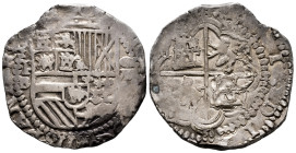 Philip II (1556-1598). 8 reales. ND (1578-1595). Potosí. B. (Cal-672). Ag. 27,15 g. VF. Est...300,00. 

Spanish description: Felipe II (1556-1598). ...
