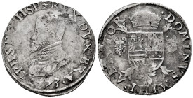 Philip II (1556-1598). 1 escudo felipe. 1573. Antwerpen. (Tauler-1131). (Vti-1200). (Vanhoudt-289.AN). Ag. 34,17 g. A good sample. Scarce in this grad...