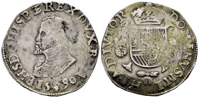 Philip II (1556-1598). 1 escudo felipe. 1590. Antwerpen. (Tauler-1143). (Vti-1266). (Vanhoudt-362.AN). Ag. 33,02 g. Almost VF. Est...160,00. 

Spani...
