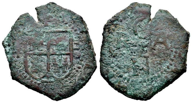 Philip III (1598-1621). 8 maravedis. (1618). Toledo. (Cal-350). Ae. 10,31 g. Str...