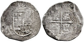 Philip III (1598-1621). 8 reales. (1608-1609). Mexico. A. (Cal-tipo 162). Ag. 24,90 g. Date not visible. Almost VF. Est...300,00. 

Spanish descript...