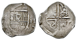 Philip III (1598-1621). 8 reales. Sevilla. (Cal-Type 171). Ag. 26,67 g. Assayer not visible. The bases of the last two digits are visible, it could be...