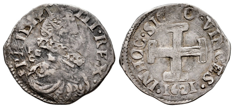 Philip III (1598-1621). Carlino. 1621. Naples. FC/C. (Tauler-1900). (Vti-218). (...