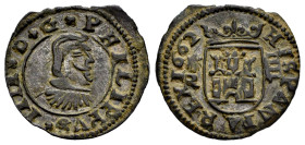 Philip IV (1621-1665). 4 maravedis. 1662. Coruña. R. (Cal-198). (Jarabo-Sanahuja-174a). Ae. 1,07 g. Scarce. Almost XF. Est...50,00. 

Spanish descri...
