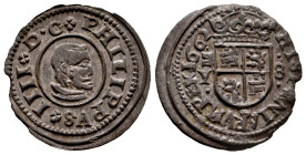 Philip IV (1621-1665). 8 maravedis. 1662. Madrid. Y. (Cal-364). (Jarabo-Sanahuja-M434). Ae. 2,12 g. Vertical mintmark and value 8. It retains some ori...