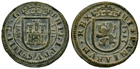 Philip IV (1621-1665). 8 maravedis. 1623. Segovia. (Cal-388). (Jarabo-Sanahuja-F272). Ae. 6,51 g. XF. Est...60,00. 

Spanish description: Felipe IV ...