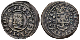 Philip IV (1621-1665). 16 maravedis. 1663. Córdoba. TM. (Cal-444). (Jarabo-Sanahuja-M54). Ae. 4,56 g. Choice VF. Est...30,00. 

Spanish description:...