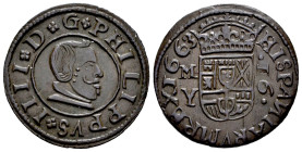 Philip IV (1621-1665). 16 maravedis. 1663. Madrid. Y. (Cal-477). (Jarabo-Sanahuja-M410). Ae. 4,23 g. Almost XF. Est...40,00. 

Spanish description: ...