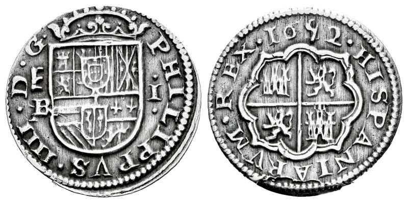 Philip IV (1621-1665). 1 real. 1652/1. Segovia. BR. (Cal-794). Ag. 3,11 g. Scarc...