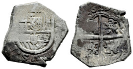 Philip IV (1621-1665). 2 reales. 1629. ¿Sevilla?. (R). (Cal-974). (Jarabo-Sanahuja-C634). Ag. 6,64 g. Choice F. Est...50,00. 

Spanish description: ...