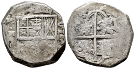 Philip IV (1621-1665). 8 reales. 1633. Madrid. M. (Cal-1255). (Jarabo-Sanahuja-C-39). Ag. 26,20 g. The bases of the last two digits of the date are cl...