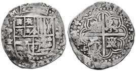 Philip IV (1621-1665). 8 reales. ¿1647?. Potosí. T. (Cal-¿1480?). Ag. 25,21 g. Almost VF. Est...150,00. 

Spanish description: Felipe IV (1621-1665)...