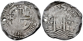 Philip IV (1621-1665). 8 reales. 1658. Potosí. E. (Cal-1521). Ag. 24,88 g. Lions and castles. Triple assayer. Puncture. Choice VF. Est...350,00. 

S...