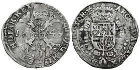 Philip IV (1621-1665). 1/2 patagon. 1649. Tournai. (Vanhoudt-646.TO). (Vti-820). Ag. 13,37 g. Scratches on obverse. Scarce. Ex Aureo&Calicó 282 (19/10...