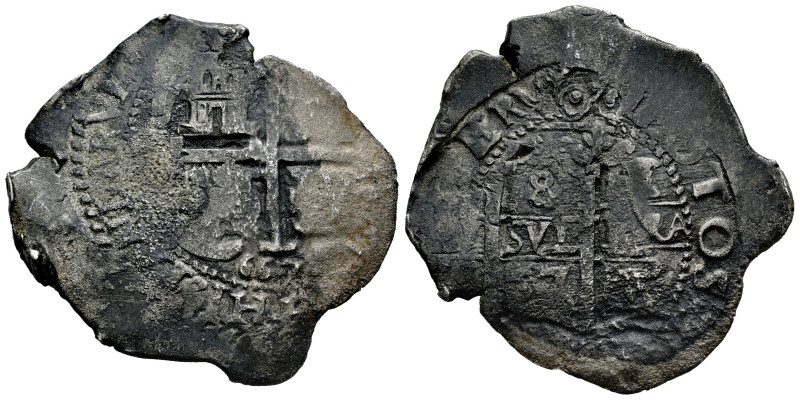 Charles II (1665-1700). 8 reales. 1667. Potosí. E. (Cal-698). Ag. 20,69 g. Heavy...