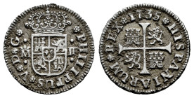 Philip V (1700-1746). 1/2 real. 1735. Madrid. JF. (Cal-184). Ag. 1,44 g. Choice VF. Est...50,00. 

Spanish description: Felipe V (1700-1746). 1/2 re...