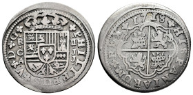 Philip V (1700-1746). 2 reales. 1718. Cuenca. JJ. (Cal-670). Ag. 5,10 g. VF/Almost VF. Est...35,00. 

Spanish description: Felipe V (1700-1746). 2 r...