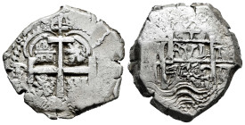 Philip V (1700-1746). 4 reales. 1740. Potosí. (M). (Cal-1197). Ag. 13,46 g. Double struck on reverse. VF. Est...140,00. 

Spanish description: Felip...