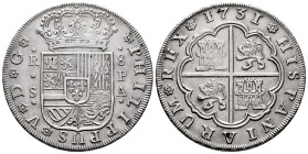 Philip V (1700-1746). 8 reales. 1731. Sevilla. PA. (Cal-1623). Ag. 26,84 g. Minor obverse scratches. Scarce. Almost XF/XF. Est...1000,00. 

Spanish ...